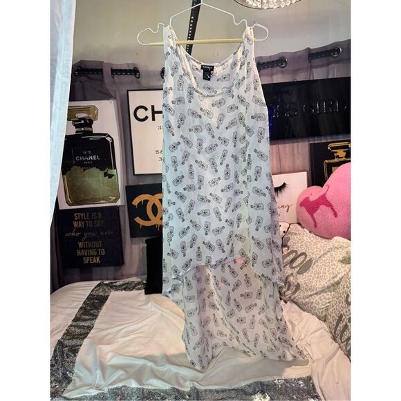 Torrid hi low poison bottle top shirt blouse cami tank sheer chiffon - Picture 4 of 7